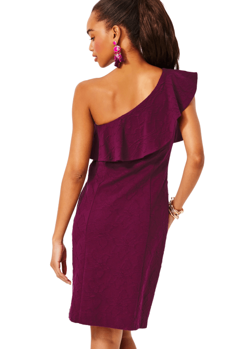 Bordeaux One-Shoulder Dress Dress