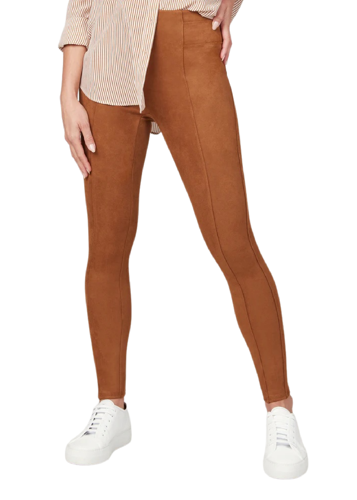 Spanx Faux Suede Flare Pants Womens Pull On Stretchy Rich Caramel Brown NWT  – Contino
